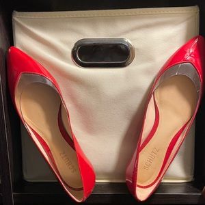 Schultz red ballet flat